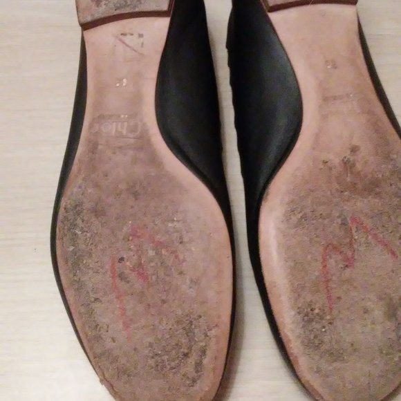 Chloe Lauren Scalloped Black Ballet Flat size 38 - Picture 7 of 7